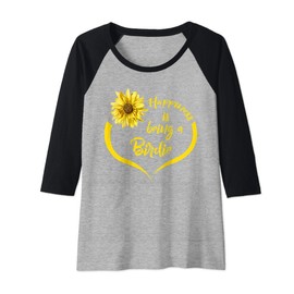 Womens Birdie Gift: Happiness Is Being A Birdie Raglan Baseball Tee