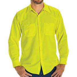 Red Kap mens Hi-vis Colorblock Ripstop Work Shirt-type R, Class 2 Button Down Shirt, Fluorescent Yellow, 4X-Large US