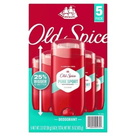 Old Spice 5 PACK - Old Spice Pure Sport Deodorant 3.0 oz (Total 15 oz)
