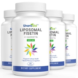 Sharoaid Sharoaid Liposomal Fisetin with Quercetin Supplements 1200 mg per Serving,High Absorption Polyphenols Antioxidants for Women,Men,Non-GMO,Gluten-Free,4 Bottle-240 Softgels