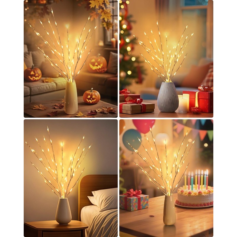 Kinamy LED Tree, Set of 3 Light Trees, 60 LEDs,