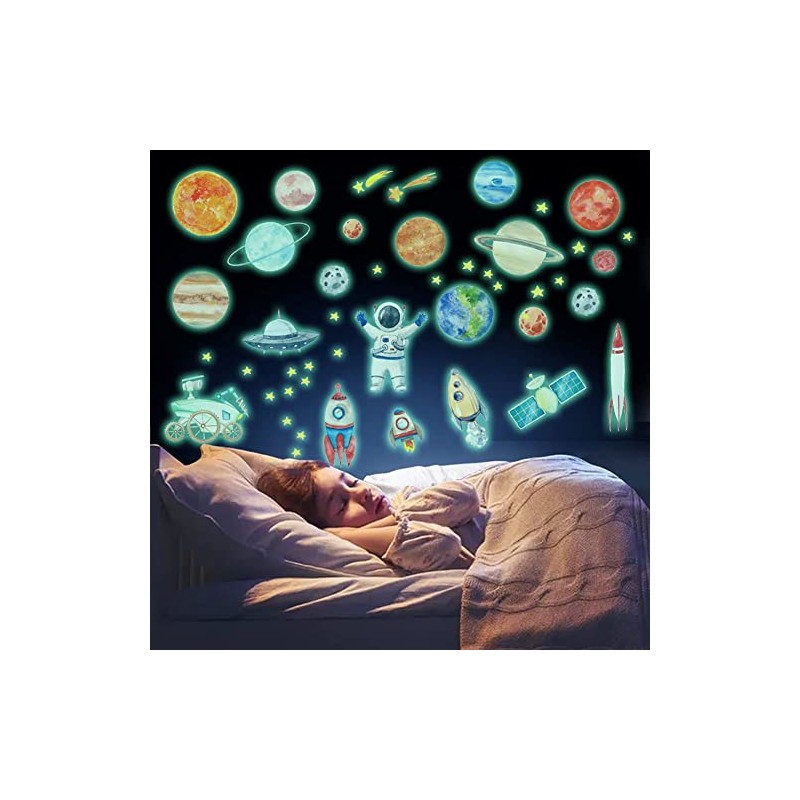 74Pzs Pegatinas Luminosas de Pared, Calcomanías Que Brillan en la