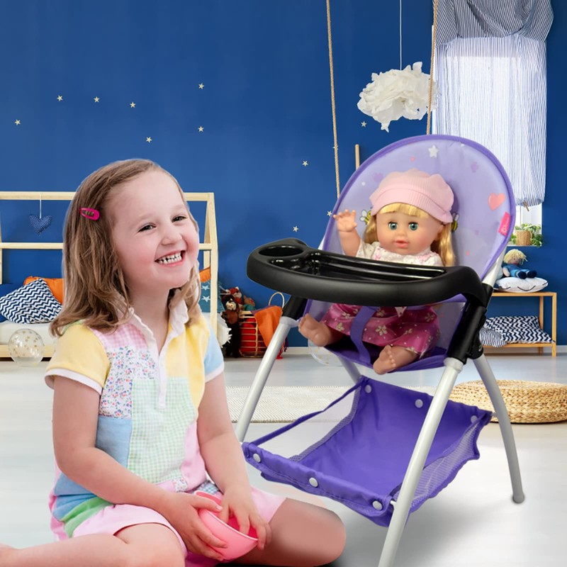 ANIVIA Baby Doll High Chair, High Chair for Dolls Up
