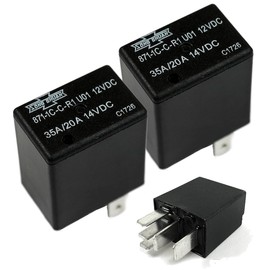 (Pack of 2) Song Chuan 12VDC Micro 280 SPDT 20/35A Relay, Competitor RY612 R3146 DR1066 19283 1R1066, SPDT (1 Form C), Corvette (96-91), S10, Caravan (07-06), (00-96), Ram 1500, Fusion,
