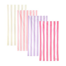 Dock & Bay Beach Towel - Quick Dry, Sand Free - Compact, Lightweight - 100% Recycled - Includes Bag - Set of 4 - Pretty in Pink, Extra Large (200x90cm, 78x35)