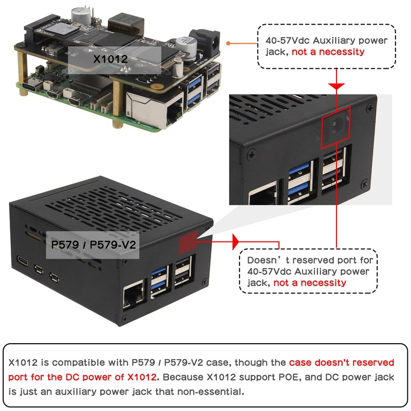 Geekworm X1012 PCIe to M.2 HAT Key-M NVMe SSD and