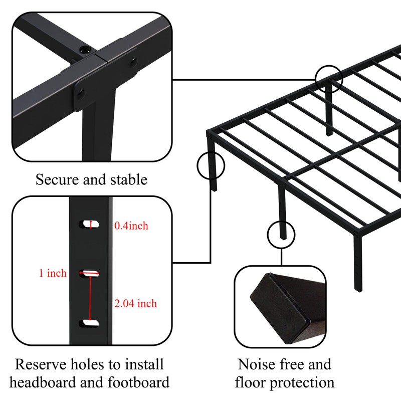 Upcanso California King Metal Bed Frame, 14 Inch Heavy Duty
