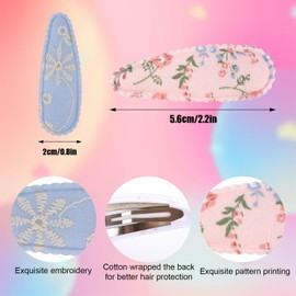 54pcs Baby Hair Clips, Flower Pattern Hairpins for Baby Wrapped by Cloth Girls Barrettes Colorful Baby Hairpin Cute Hairpins Hair Accessories for Baby Girls Infants Toddler Kids
