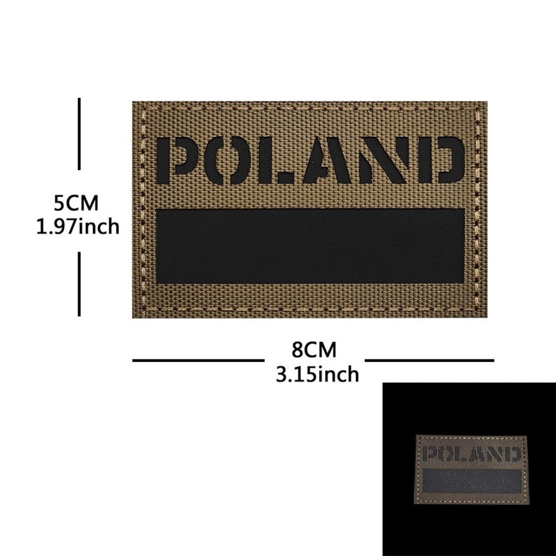 ODSP Infrared Reflective Poland Flag Patches, Polish Flags Tactical Military