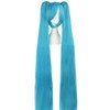 MapofBeauty 48" Straight Cosplay Wig + 2 Clip On Ponytails