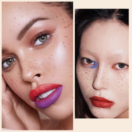 Freckle Pen Liquid Freckle Stamp, Natural Freckle Makeup Stamp with Brush, Waterproof Simulation Air Cushion Freckle Pen, 15 g