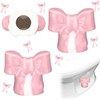 Wonderjune 2 Pack Toilet Bolt Caps Decorative Coquette Pink Bow