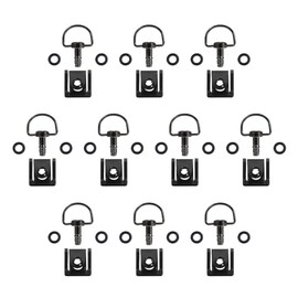 Porotmotor Motorcycle Race Fasteners Quick Release D-Ring 1/4 Turn Race Fasteners Clip Style Type C (Chrome Black （Black Clips）, 14mm)