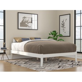 AFI Colorado Queen Size Platform Bed with Charging Station in White
