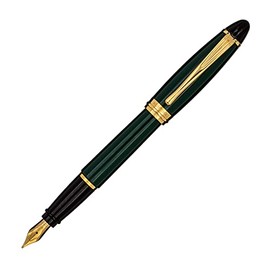 Aurora IPSILON Resin Fountain Pen, Green Resin Writing Pen with Gold-Plated Fittings, Chrome-Plated Steel Nib in M Thickness, Gift Box