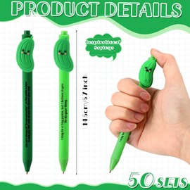 MotiMind 50 Pcs Thank You Gifts Positive Pens Bulk Inspirational Team Building Affirmation Gifts Motivational Quotes Appreciation Gifts for Coworker Employees Stocking Stuffers for Class (Pickle)