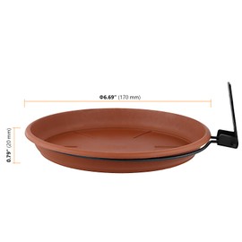 SEUNMUK 3 Pack Hanging Bird Feeder, 17 x 2 cm Round Brick Red Bird Bath Trays, Outdoor Bird Water Feeder for Trees, Balcony, Outdoor Walls