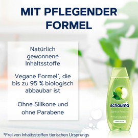 Schauma Schwarzkopf Mild Care Shampoo Gentle Freshness (5 x 400 ml), Hair Shampoo Cleanses Thoroughly Nourishes & Refreshes, Shampoo for Normal Hair, with Apple & Nettle Extract