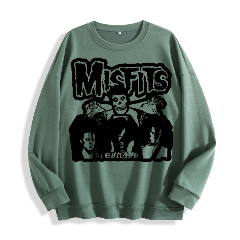 Misfits Band Evilive Graphic Crewneck Sweatshirt, US Warehouse, 6 ColorsSize:
