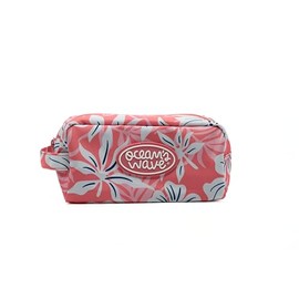 Ocean's Wave - Toiletry bag for large items - Dimensions 10 x 23 x 12 cm - Travel toiletry bag with 1 zip, 2 compartments and side handle - Unisex design, coral, bora bora - coral, coral red, Bora