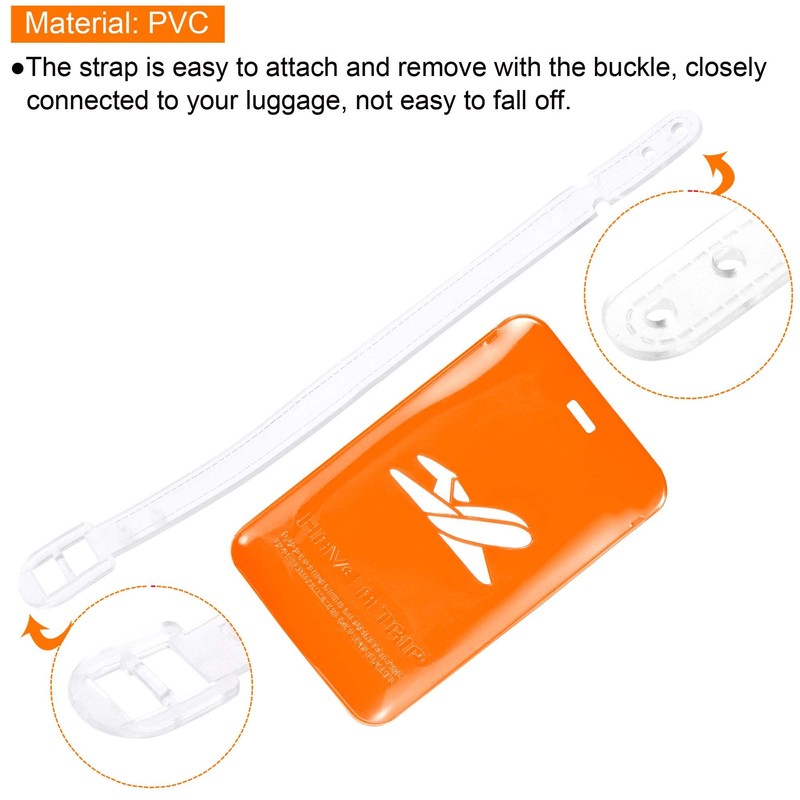 sourcing map Luggage Tag PVC Holders, Baggage Label Identifier with