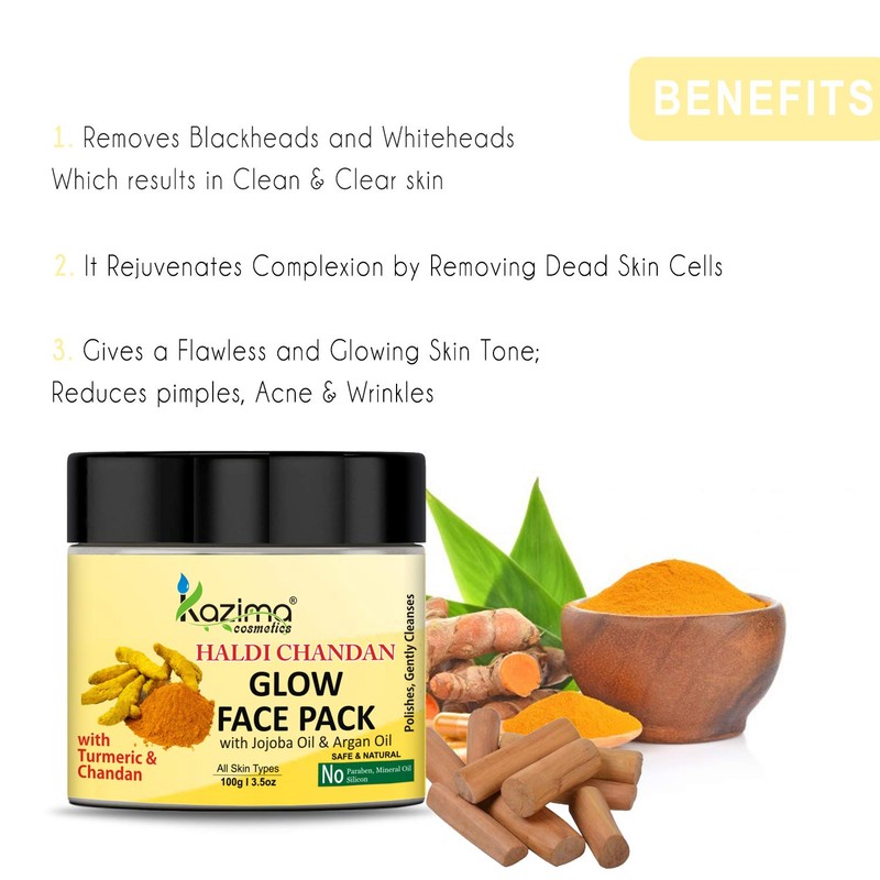 KAZIMA Haldi Chandan Glow Face Pack, 100g