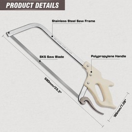 KATA Meat Bone Saw for Butchering: 17.5-inch Hand Saw Butcher Saw for Meat Bone Cutting - Meat Saw for Butchering at Home with SK5 Blade - Handsaws for Meat Processing, Processed Livestock and Game