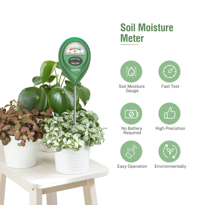 apine Soil Moisture Meter,Plants Moisture Meter,Plant Water Meter for Indoor/Outdoor