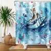 Funny Shower Curtain Cat Riding Whale Shower Curtains Cute Animal