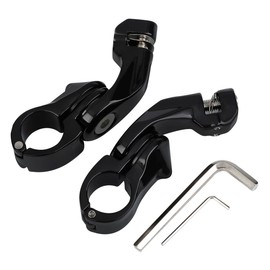 TCMT 1.25" 32mm Adjustable Highway Short Angled Foot Peg Mount Kit Fits For Harley Harley Touring Road King Street Glide Road Glide Electra Glide Softail Sportster Dyna with 1-1/4" Engine Guards