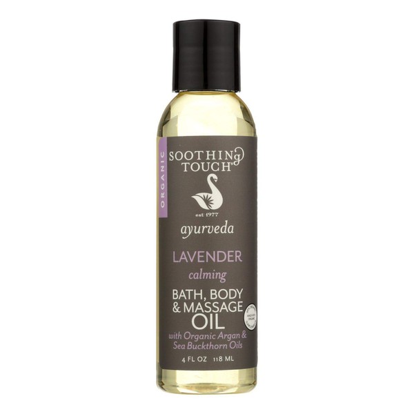 Soothing Touch Bath Body And Massage Oil - Organic - Ayurveda - Lavender - Calming - 4 Oz by Soothing Touch