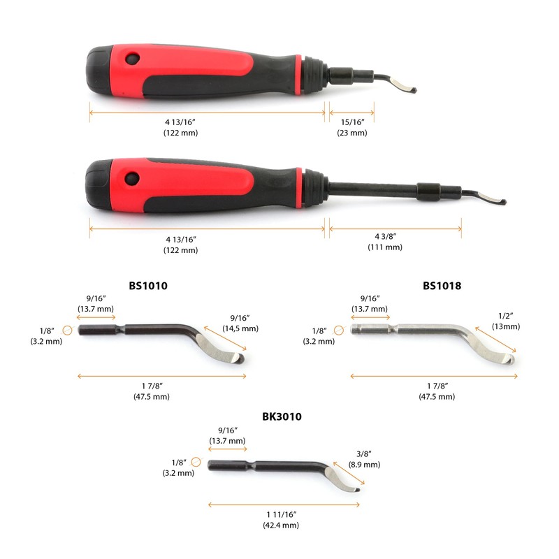 AFA Tooling - Extendable Neck Deburring Tool with 3 Extra
