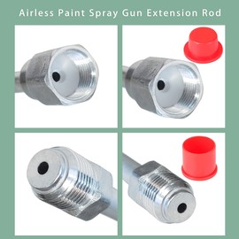47Inch Airless Paint Sprayer Tip Extension Pole, Spray Gun Tip Extension Rod with Red Guard