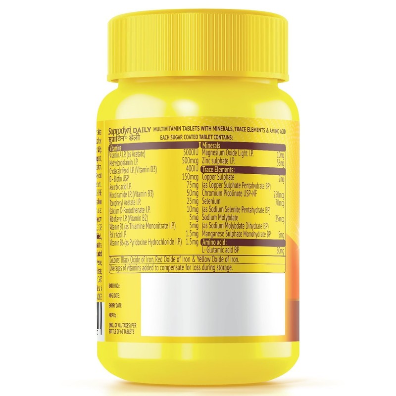 Generic Sup.radyn Daily, Multivitamin with Biotin, Vitamin C, Vitamin D3,