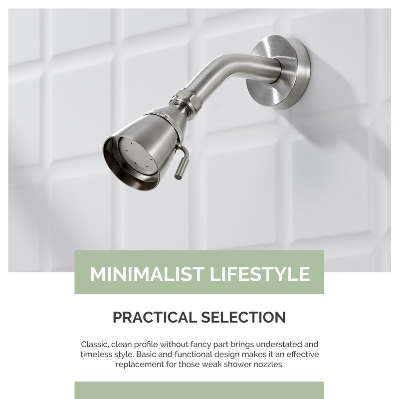 Angle Simple Shower Head, Brass High Flow Shower Sprayer Head,