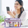 Pinkunn 3 Pieces Clear Cosmetic Bags with Zipper Makeup Bags