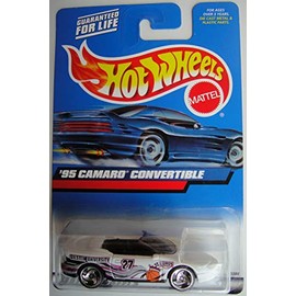 Hot Wheels White '95 Camaro Convertible #179 ON Square Card