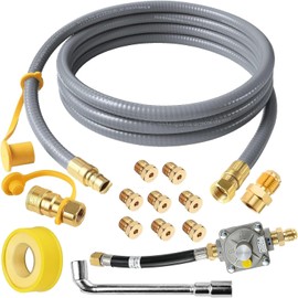12ft Upgraded Propane to Natural Gas Conversion Kit for Weber Genesis, Genesis II, Spirit, Spirit II Grills, Natural Gas Hose with Regulator for Genesis, Genesis II, Spirit ，Spirit II Grills