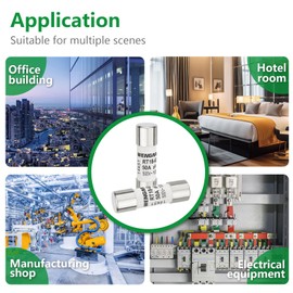 Wengart AC Cylinder Ceramic Fuse RT18-63 (RO16) 50A 10pcs 14x51mm AC 500V 100kA, Suitable for Household Appliances, Industrial Equipment, Building Electrics