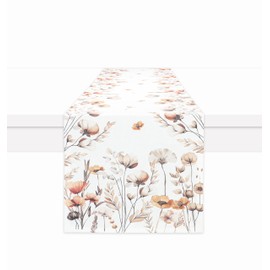 PurpleEssences Fall Table Runner Collection - 100% Cotton - 13x72 Inch - Autumn Table Runner for Fall Harvest & Farmhouse Seasonal Table Décor with Festive Charm - Autumn Bloom