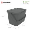 SUNDIS Loops 6L Rectangular, Recycled Plastic, Grey, with Lid and