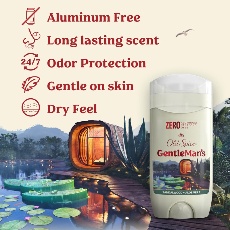 Old Spice GentleMan's Aluminum Free Dry Feel Deodorant for Men,