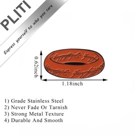 PLITI Lord Rings Inspired Gift Lord Rings Fans Gift The One Ring Brooch Pin For Movie Lover (orange ring pinCA)