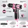 WORKPRO Pink Cordless Drill Driver with Toolbox, 43PCS Pink Tool