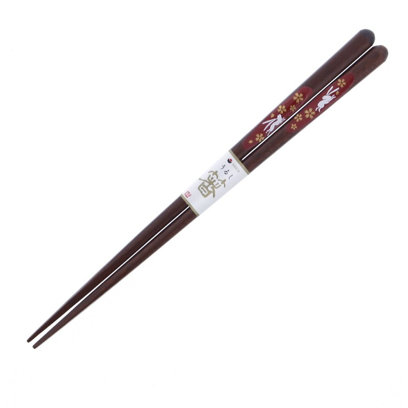 Chopsticks Lacquer Dapper Rabbit Wood (Natural Wood) Tip, 20.5 cm