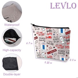 LEVLO Broadway Music Theater Enthusiast Present New Born British Musical Cosmetic Bag Birthday Party Makeup Bag, BEST FAKE, Daily