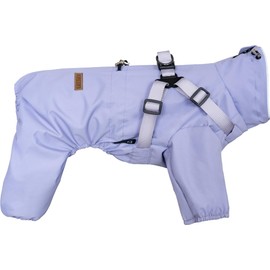 BT Bear Dog Harness Raincoat,Adjustable 4 Legs Dog Jacket with Harness Reflective Jumpsuit Waterproof Coat for Puppy Small Dogs,Purple S