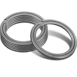 Batiyeer 6 Pack Titanium Key Ring Side Pushing Key Rings Quick Release Ring Labor Saving Side Pushing Organizer Kit for Keychains Dog ID Collar Tag Flashlight Men Women, 28 mm