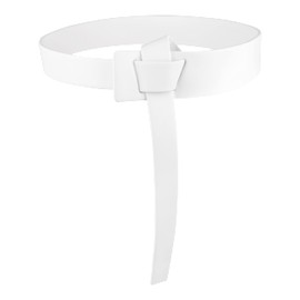 BlackButterfly Vintage Nudo de corbata Pretina Cincha Cintura Cinturón (Blanco, Grande)