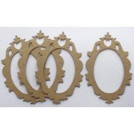 Unbranded {4} *MINI ACCENT FRAME* Ornate Picture Frames Bare Chipboard Die Cuts - 2" x 3"